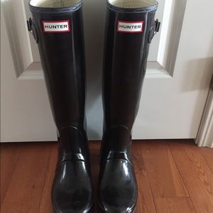 Tall Hunter boots Black Glossy